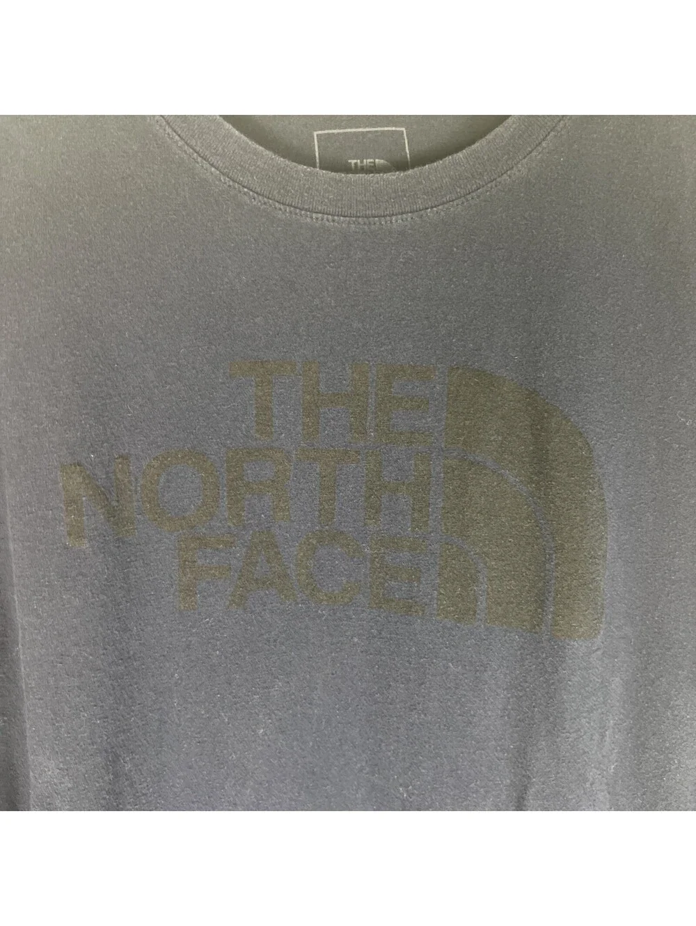 The North Face Long Sleeve Tee Shirt-Navy Blue/ Black Logo-Women's Large